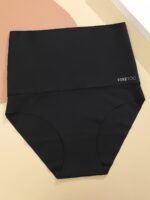 Solid Color High-Waisted Panties, Seamless Daily Comfort Briefs - Image 3