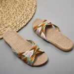 Women'S Striped Linen Slippers - Summer Fashion, Comfortable Indoor/Outdoor Flats With Eva Sole, 515 - Image 11
