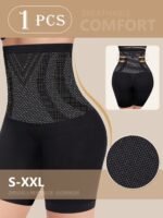 1Pc Women'S High-Waist Breathable Comfort Shapewear Boxer Briefs - Seamless, Butt-Lifting, S-Xxl Size, Elegant Solid Color Underwear For Everyday & Special Occasions, High Waisted Boxer Shorts, Butt Lifting Underwear, Minimalist Underwear, Comfortable Fit - Image 2