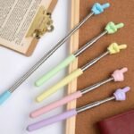 1Pc Extendable Finger Pointer - Colorful Pink, Foldable Index Finger Guide For Easy Reading, Ideal For Classroom And Home Use, Durable Stainless Steel - Image 4