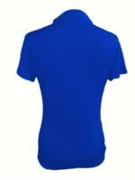 Chic Embroidered "Smile" Mock Neck T-Shirt For Women - Vibrant Orange, Short Sleeve, Slim Fit, Casual Spring/Summer Top, Machine Washable, Polyester & Spandex Blend - Image 9