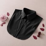 1Pc Removable Striped Collar Shirt Vest, Pointed Collar, Anti-Exposure, Versatile Decorative, Casual Spring/Summer/Autumn/Winter, Women'S Fashion, Polyester Fabric, Machine Washable, Knitted, Chest Pads Accessories - Image 3