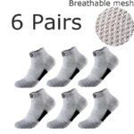 6/12 Pairs Men'S Soft Breathable Athletic Socks - Geometric Pattern, Low-Cut Design For Basketball & Football, Comfortable Polyester Blend, Black & White Options, Sports Socks, Sporty Style, Durable Knit - Image 13