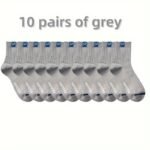 5 Pairs/10 Pairs Pack Sp Mid-Tube Business Men'S Socks, Not Easy To Smelly Feet, Mixed Color Mid-Tube Men'S Socks, Breathable And Sweat-Absorbent, Sweat-Resistant - Image 5