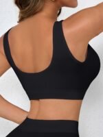 2Pcs Nadia Go Women'S Seamless High-Impact Sports Bras - No Padding Lightweight Thin Design, High Elasticity For Yoga, Running & Gym - Breathable Pink & Black, Yoga Accessories | Sleek Sports Bra | Highelasticity Fabric - Image 7