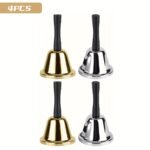 1Pc Golden/Silvery Hand Bell Classic Dinner Bell Durable Hand Bells Loud Call Bell Service Bell Used For Weddings School Classroom Service And Game Parties Christmas - Image 11
