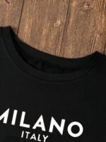 Milano Letter Print Crew Neck T-Shirt, Casual Short Sleeve T-Shirt For Spring & Summer, Women'S Clothing - Image 10