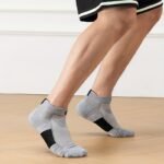 6/12 Pairs Men'S Soft Breathable Athletic Socks - Geometric Pattern, Low-Cut Design For Basketball & Football, Comfortable Polyester Blend, Black & White Options, Sports Socks, Sporty Style, Durable Knit - Image 12