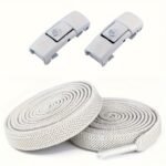 Two Pieces Of Laces And Two Buckles, Measuring 100.0 Cm, Suitable For Everyone, Featuring Adjustable Elastic Shoelaces That Are Portable And Provide Greater Comfort, Designed As No-Tie Shoelace Buckles For Both Men And Women, Including Elastic Loafer Buckles And Metal Locking Buckle Head Accessories. - Image 5
