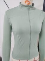 Women'S Quick-Dry Long Sleeve Zip-Up Sports Jacket - High Elasticity Breathable Yoga & Running Top With Front Pockets, Slim Fit All-Season Activewear For Gym, Outdoor Activities, Sleek Design, Durable Fabric
