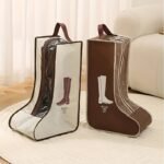 1Pc Elegant Transparent Boot Storage Bag With Handle - Dustproof And Moisture-Resistant, Ideal For Flat Shoes, Ankle Boots, And Long Boots, Dressy Shoes Storage|Sleek Transparent Design|Durable Handle Constructio