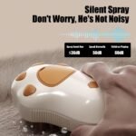 Cat Paw / Lemon Dual Options 3-In-1 Electric Pet Steam Brush, Cat Claws Regular Model (150Mah) One Button Spray Massage Cleaning With Self-Cleansing, 3-In-1. Suitable For Cats And Dogs, Used To Massage Cleanse Remove Loose Hair. Solves Pet Tangles Knots. 400Mah Battery - Image 10
