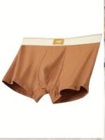 Random 3Pcs Men'S Breathable Comfort Polyester Shortie Underwear - Solid Color Casual Boxer Briefs With Medium Stretch Knit Fabric, Elastane For Sport And Leisure - Image 5