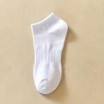 10 Pairs Of Mixed Color Short Socks - Yz - Pure Black And White Comfortable Spring/Summer Matching Set - Image 4