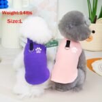 Cozy Plush Dog Sweater Coat For Small & X-Small Breeds - Adjustable Winter Spring Fall Apparel With Paw Print Design, Machine Washable, 4 Colors (Green/Blue/Purple/Pink), Small Dog Sweater, Pet Clothing, Pullover Style, Soft Fabric, Pet Fashion, Fashionconscious Pets - Image 8