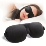 1Pc Unisex Sleep Mask, 3D Light Blocking Eye Mask, Comfortable Polyester, Ideal For Supine And Side Sleepers, Solid Color, Black, Yoga Silicone Eye Pillow - Image 7