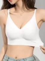 1Pc Women'S Push-Up Bra - Seamless, High Support, Removable Pads, Solid Pink, Comfortable & Stylish For Everyday Or Special Occasions, Special Occasion Bra | Seamless Bra | Comfortable Fit - Image 2
