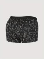 4Pcs Men'S Fashion Print Boxer Briefs Underwear Set Crotch Breathable Stretch Mid Waist Shorts Briefs Underwear - Image 8