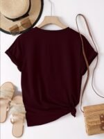 Women'S Casual Crew Neck T-Shirt With Heart & Letter Print - "Beautiful" Design, Short Sleeve, Loose Fit, Black, Perfect For Spring/Summer/Fall, Ladies T Shirts - Image 7