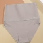Solid Color High-Waisted Panties, Seamless Daily Comfort Briefs