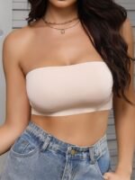 Seamless Solid Bandeau Bra, Comfy Strapless Wrap Chest, Women'S Lingerie & Underwear - Image 9