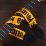 Durable Faux Leather Guitar Strap - Edgy Skull & Flame Design, Checkered Pattern, Police-Themed, Geometric & Tribal Print - Universal Fit For Acoustic/Electric/Bass Guitars - Pink, Yellow, Black - Image 6