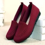 Women'S Knitted Solid Color Loafers, Lightweight Non-Slip Flat Slip On Shoes, Casual Walking Shoes - Image 24