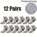 6/12 Pairs Men'S Soft Breathable Athletic Socks - Geometric Pattern, Low-Cut Design For Basketball & Football, Comfortable Polyester Blend, Black & White Options, Sports Socks, Sporty Style, Durable Knit - Image 19