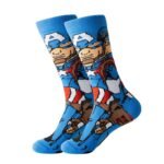 5/10/20 Pairs Men'S Cartoon Crew Socks, 97.8% Polyester 2.2% Spandex, Breathable Knit Fabric, Casual Street Style, All Seasons Outdoor Wear, Hand Washable - Image 2
