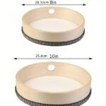 Natural Wooden Hand Drum, White Educational Hand-Held Percussion Instrument Toy With Mallet Included - Image 2