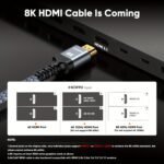 Alclap 10K 8K Hdtv Cable 2.1, 48Gbps High-Speed Hdtv Cable Supports 8K@60Hz/4K@120Hz/144Hz Hdtv Male To Hdtv Male Braided Cable Supports 3D, Earc, Hdr10, Hdcp 2.2 & 2.3, Dts:X, Don'T Change Hdtv-Related Text - Image 10