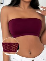 Hollow Mesh Tube Bra, Sexy & Breathable Wireless Bandeau Bra, Women'S Lingerie & Underwear - Image 2