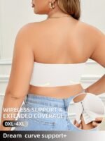 Plus Size Strapless Bras For Women, Designed To Minimize Large Busts Without Underwire, Featuring Soft Cups And A Single Layer, To Be Worn With Breast Stickers. - Image 6