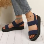 Women'S Flat Slippers Summer Summer Elastic Band Flat Slippers Women'S Thick Sole Slippers Fashionable Outdoor Slippers - Image 5