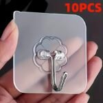 10/20/30-Piece Set Of Traceless Wall Hooks - Casual Style Plastic Utility Hooks Set For Keys, Hats, Towels - Easy To Install, No Need To Punch Holes, Self-Adhesive, Suitable For Bathroom, Bedroom, Office, Kitchen Storage Box - Image 3