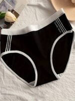 3Pcs Black, White & Gray Ribbed Panties For Women - Mid-Rise Seamless Briefs - Image 4