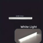 Led Voice Control Human Sensing Light, Modern Stripe Pattern, Independent Ceiling Installation, Adjustable Lighting, Brushed Metal Trim, Plastic Lampshade, Rechargeable Lithium Battery, Usb Charging, Suitable For Bedroom, Kitchen, Living Room - White Light/Warm Light, Nonzhu - Image 7