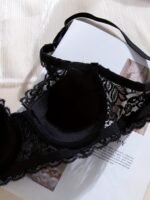 Women'S Sexy Lace Bra With Bow Detail - Black Underwire Medium Support, Non-Padded Full Coverage Lingerie For Casual Attire, Lingerie Wear|Sleek Lace Design|Underwire Bra - Image 10