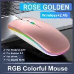 Wireless Portable Office Mute Wireless Mouse For Phone Tablet Laptop Computer Office Entertainment, Rechargeable Wireless 2.4G Dual Mode Mouse, Ergonomic Rgb Ultra Thin Wireless Mouse, Type C Charging Interface, 4 Buttons, Compatible With Multiple Sy - Image 7