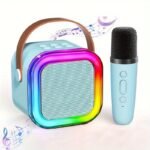 Mini Portable Karaoke System With 1 Or 2 Wireless Microphones - Colorful Led Disco Lights, Rechargeable Lithium Battery, Usb Charging, Ideal For Home Parties, Birthdays, And Valentine'S Day Gifts, Karaoke Equipment|Modern Karaoke Machine|Wireless Microphone - Image 7