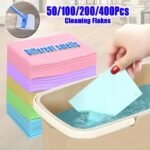 50/100/200/400 Pack Foam Floor Cleaning Flakes, Concentrated Decontamination For Tile, Wood, Bathroom, Car - Uncharged Cleaning Tool Accessories, Strong Odor Elimination, Blue