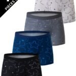 4Pcs Men'S Fashion Pattern Print Boxer Briefs, Crotch Mid-Waist Breathable Comfortable Boxer Trunks, Elastic Sports Shorts, Men'S Casual Underwear For Daily Wear