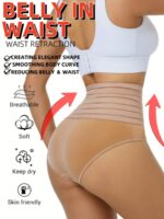 High-Waist Tummy Control Shapewear Panties For Women - Postpartum Belly Slimming, Comfortable & Breathable, No Rolling, Black, Stretchy Nylon & Elastane Blend, Hand Wash Or Dry Clean, Postpartum Underwear|Highwaist Design|Elastic Waistband, Waist Trainer Tummy Control - Image 9