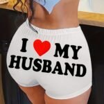 Valentine'S Day Letter Print Shorts Women
