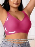 Plus Size Seamless Backless Bra - No Underwire & Ultra Soft Comfort, High Elasticity Removable Pads, Minimalist Design For Everyday Casual & Formal Wear, Strapless Bra, Formal Attire Support, Backless Lingerie, Smooth Texture Fabric, Comfortable Support, Sleek Silhouette, Lightweight Construction, Women'S Undergarments - Image 6