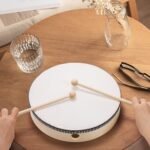 Natural Wooden Hand Drum, White Educational Hand-Held Percussion Instrument Toy With Mallet Included - Image 10