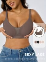 Seamless Jelly Women'S Sports Bra - Wireless, Comfortable Support With Removable Pads, Adjustable Straps, Mesh Design For Yoga, Pilates, Running & Casual Attire - Image 7