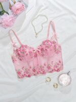 Netting Studded Backless Bra With Adjustable Back Buckle Shorts - Image 5