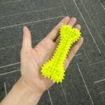 Polka Dot Bone-Shaped Dog Chew Toy - Durable Rubber Toothbrush Stick For Teeth Cleaning, Training & Play - Image 5