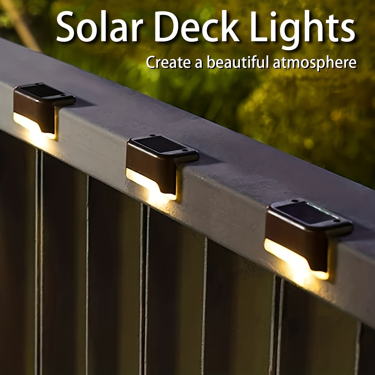 product-fancy-f1e761db-2abe-4a6f-8295-fdbf33db148e.jpg 4/12Pcs Solar Powered Outdoor Step Light, Solar Fence Lights, Outdoor Patio Lights, Solar Deck Lights, Solar In-Ground Lights, Solar Powered Fence Stairs Lighting For Fence, Step, Patio, Deck, Backyard, Path - Image 1